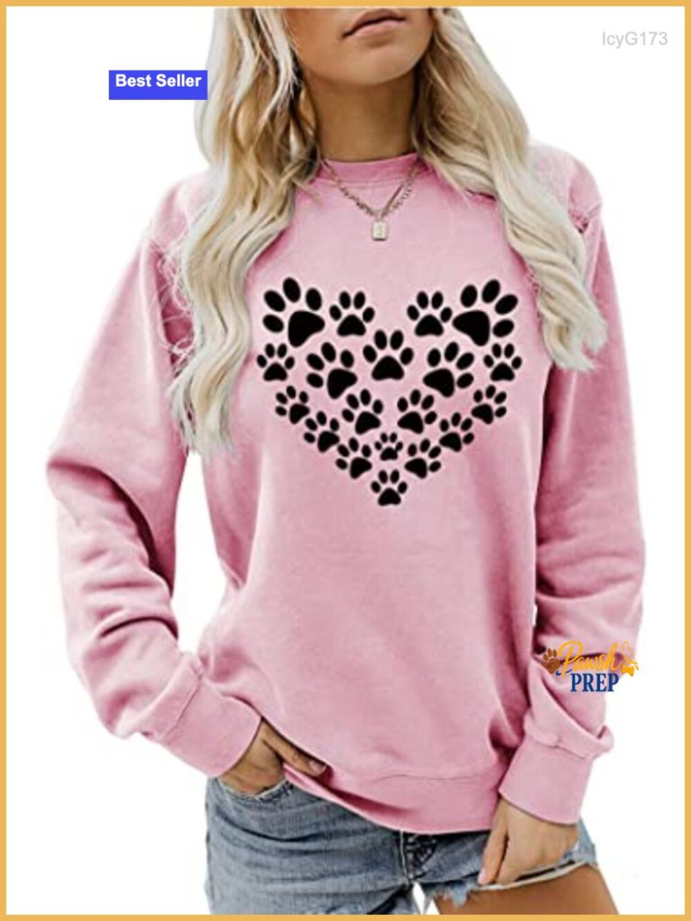 Dog Mom Sweatshirt Paw Print Heart Graphic Crewneck Pullover